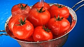 Tomaten in einem Sieb abwaschen