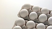 White eggs in egg boxes