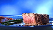 Fried beefsteak, showing a cut surface