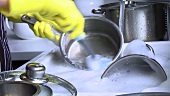 Washing pots and pans