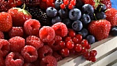 Assorted berries in a crate