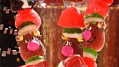 Christmas sweets in front of a glass of champagne