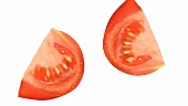 Two tomato wedges