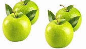Vier Granny Smith Äpfel