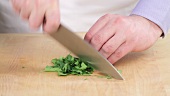 Parsley being chopped