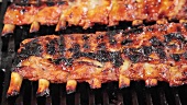 Spare ribs on a barbecue