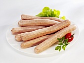 Raw Franconian sausages