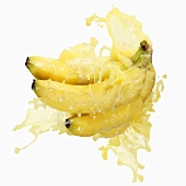 Bananas with splashing banana juice