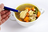 Chicken soup with carrots and beans
