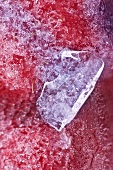 Eiskristalle auf Himbeeren (Nahaufnahme)
