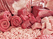 Various types of meat, full-frame