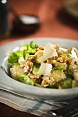 Pasta with Walnuts, Parmesan Cheese and Greens