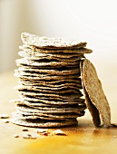 Stack of round crispbreads from Sweden