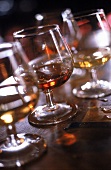 Gläser mit Whisky in der Scotish Malt Whisky Society