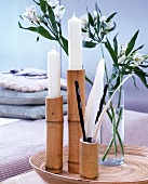 Kerzenständer aus Bambus mit Stifthalter