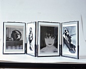 Bilderparavant vier Bilder nebeneinander,schwarzweiß Fotos.