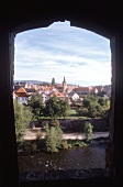 Stadt Cesky Krumlov, Ansicht aus Fenster