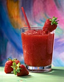 Close-up of strawberry daiquiri in a glass