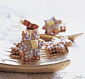 Star shaped pineapple cookies with candied fruit