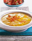 Kartoffel- Linsen- Suppe mit MinzeTomaten