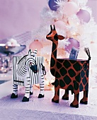 Spardose als Giraffe, Zebra 