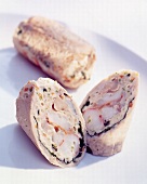 Veal roulades on plate