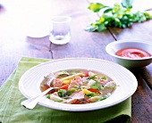 Spring fish soup with wild salmon