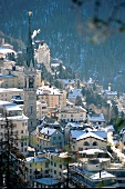 St.Moritz in der Schweiz, von oben fotografiert