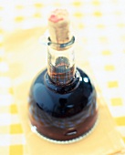 Close-up of vinegar made from sherry in bottle