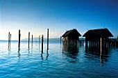 View of Stilt houses on Lake Constance in Unteruhldingen, Germany