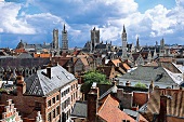 Blick auf die Dächer von Gent, Belgien
