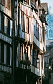 Häuserfassade in der pittoresken Altstadt von Rouen.