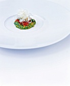 Snail porridge starter on plate by chef Heston Bluementhal from England
