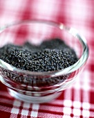 Close-up of poppy seeds in bowl