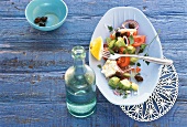 Peasant salad for crete diet in bowl