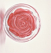 Glas- Dose mit Lipgloss in RosenForm