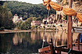 View of La Roque-Gageac on Dordogne River in Aquitaine, France