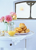 Oven-fresh scones from England with sweet lemon curd cream