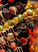 Close-up of barbeque skewer