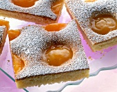 Close-up of apricot cake