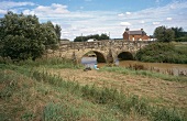 Landscape with small river and bridge