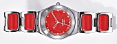 Rote Glieder - Armband - Uhr 