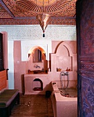 Gästehaus Dar Mouassine, Marrakesch, Badezimmer, orientalisch, Stuck