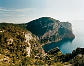 Insel Ibiza, Bucht, schroffe Felsen Natur, Meer, Einsamkeit, Panorama