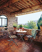 Covered patio in Provenc style