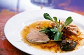Close-up of foie gras on plate