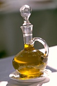 Close-up of olive oil from Provence in carafe