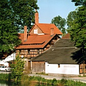 Exterior of private brewery at Schmitt