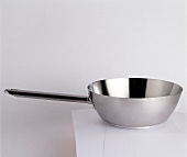High edge saute pan on white background
