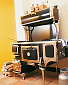 Close-up of nostalgic look kitchen stove
